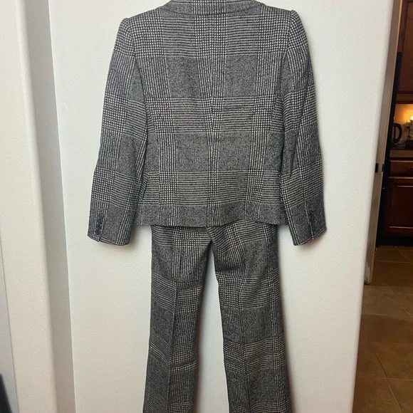 Dolce & Gabbana Wool Plaid Suit Y2K Cropped Blazer Flare Pants Made in Italy - Picture 14 of 16